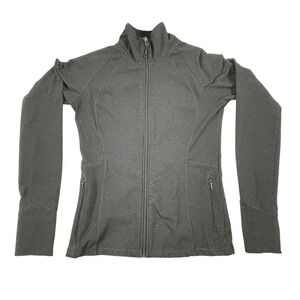 Ellen Tracy Active  Zip Up Jacket Mesh Back Charcoal Size Small